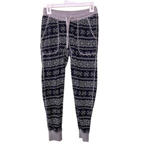 XS Women’s Splendid Jogger Blue Winter Pattern Relaxed Lounge Pant Preowned